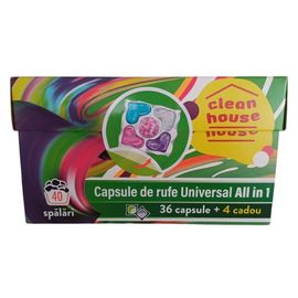 Капсулы для стирки CLEAN HOUSE Универсальные, 5in1, 36+4 в подарок