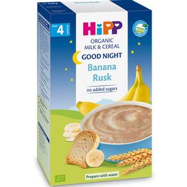 2961 Органическая молочная каша HIPP Спокойной ночи, с сухариками и бананом, с 4 месяцев, 250 г