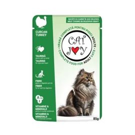 Корм для кошек CAT JOY, влажный, с индейкой, для взрослых котов, 85г