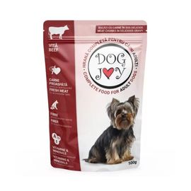 Hrana pentru caini DOG JOY Adult, umeda, cu vita, 100g