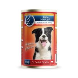 Hrana pentru caini 4DOG , conserva, cu carne de vita, 415g