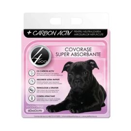 Covorase absorbante 4DOG Charcoal, 60x60cm, 10buc