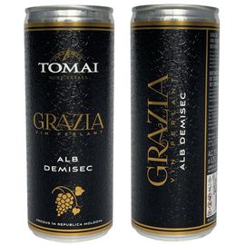 Вино игристое TOMAI Grazia, белое, полусухое, 0.25 л