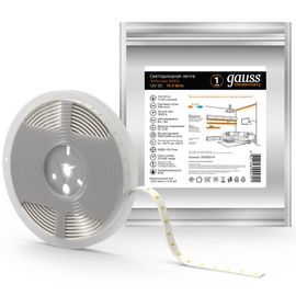 Banda LED GAUSS Elementary 5050, 60-SMD 14.4W, 3000K, 510lm, 12V DC, IP20, ZIP Bag 5 m, 1, 50