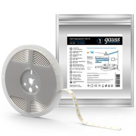 Banda LED GAUSS Elementary 5050, 60-SMD 14.4W, 6500K, 510lm, 12V DC, IP20, ZIP Bag 5 m, 1, 50