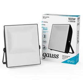 Projector LED GAUSS EVO 100W, 6500K, 1000lm, IP65, IK07, negru, 1, 6
