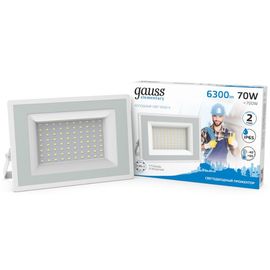 Projector LED GAUSS Elementary, 70W, 6500K, 4370lm, IP65, аlb, 1, 10