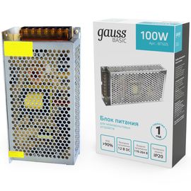 Bloc de alimentare GAUSS Basic pentru banda LED 100W, 12V, IP20, 1, 50