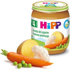 Piure HiPP Legume, Amestec de legume, de la 4 luni, 125 g