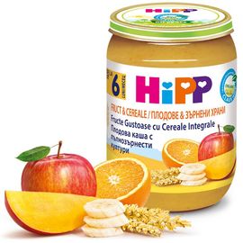 4800 Piure HiPP Fructe & Cereale, Fructe gustoase cu cereale integrale, de la 6 luni, 190 g