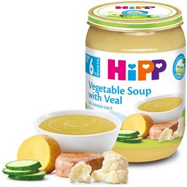 Piure HiPP Supa de legume cu carne de vitel, de la 6 luni, 190 g