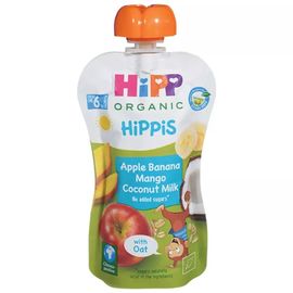 Piure HiPP HiPPiS Mar, banana, mango, lapte de cocos cu ovaz, de la 6 luni, 100 g