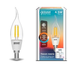 Bec LED GAUSS SH Filament CF35, 4.5W, E14, 2000-6500K, 495lm, Dimm, IP20, 1, 10, 40