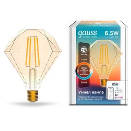 Bec LED GAUSS SH Filament Diamond, 6.5W, E27, 2000-5500K, 720lm, Dimm, IP20, 1, 10, 40