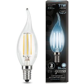 Лампочка GAUSS Filament CT37 LED 11W, E14, 4100К, 830lm, IP20