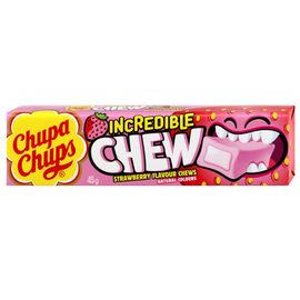 Bomboane de mestecat CHUPA-CHUPS Incredible Chew, Capsuna, 47 g