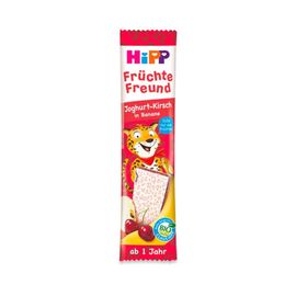 Gustare cu fructe HIPP Iaurt-cirese-banana, de la 1 an, 23gr