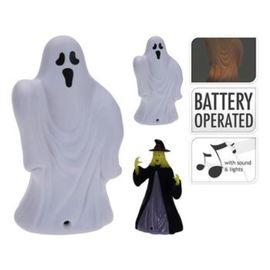 Suvenir Halloween, Fantoma / Vrajitoare, LED si muzica, 14cm