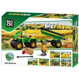 Set de constructie Tractor cu remorca Blocki MyFarm