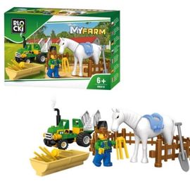 Set de constructie Tractor Blocki MyFarm, 43 elemente