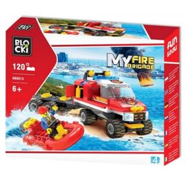 Set de constructie Echipa autospeciale pompieri Blocki MyFireBrigade, 120 elemente