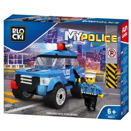 Set de constructie Masina de politie Blocki MyPolice, 111 piese