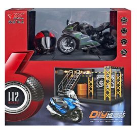 Игровой набор с мотоциклом и фигуркой мотоциклиста, 1:12, со звуками и светом, ZJA350511