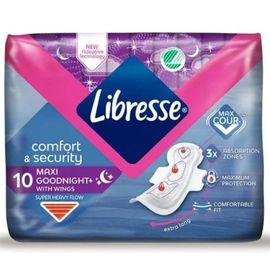 Прокладки LIBRESSE Comfort Security Maxi Goodnight N10, 6 капель