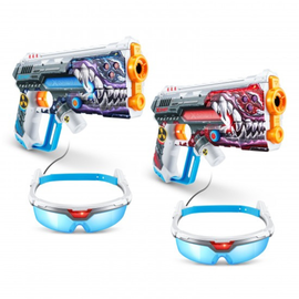 Set 2 blastere cu laser X-SHOT Skins Laser 360, S1, Zuru, si ochelari