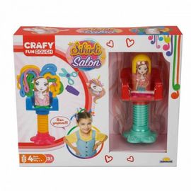 Set pasta de modelat si accesorii Crafy Fun Dough Salon de coafura, 12 accesorii, 4x50g