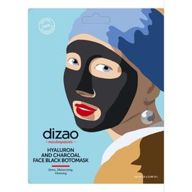 Маска для лица DIZAO  Black Botomask, гиалуроновая и угольная, 25 г