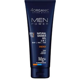 Gel de dus 4ORGANIC Energy, 3in1, pentru barbati, 250ml