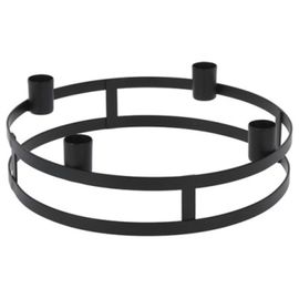 Sfesnic de metal pentru 4 lumanari, D 25 cm, negru