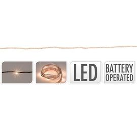 Ghirlanda Funie 10LED, 1 m, alb-cald, cu baterii