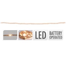 Ghirlanda Funie 15LED, 1.5 m, alb-cald, cu baterii