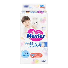 Подгузники для детей MERRIES Size L, 9-14 кг, 48шт.