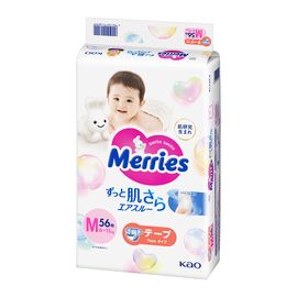 Подгузники для детей MERRIES Size M, 6-11 кг, 56шт.