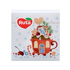 Салфетки РУТА НГ "Кружки " с печатью, (33х33см), 2-слоиные, 20 шт