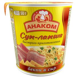 ​Supa cu taitei АНАКОМ cu gust de bacon si branza, 50 g