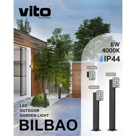 Corp de iluminat pentru gradina LED VITO BILBAO-B80, negru, 8W/4000K/IP44/220V