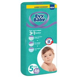 Подгузники для детей EVY BABY №5 Jumbo JUNIOR 11-25 кг, 46 шт