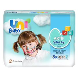 Servetele umede pentru copii UNI BABY Active, cu capac, 3 x 52 bucati
