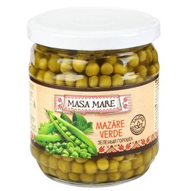 Горошек зеленый MASA MARE в стеклянной банке, 415 г