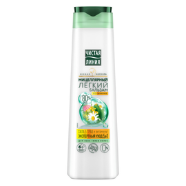 Balsam micelar ЧИСТАЯ ЛИНИЯ, pentru toate tipurile de par, puterea 5 ierburi, 380 ml