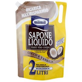 Sapun lichid MILMIL, Cocos, rezerva, 2000 ml