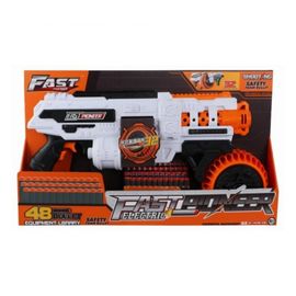 Игрушечный бластер электрический FAST PIONEER BIG509, 48 снарядов, вращающийся цилиндр