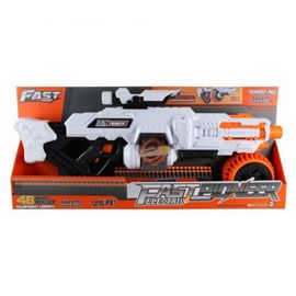 Игрушечный пистолет электрический FAST PIONEER BIG511, 48 снарядов, вращающийся цилиндр