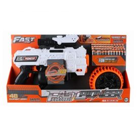 Игрушечный бластер электрический FAST PIONEER BIG521, 48 снарядов, вращающийся цилиндр