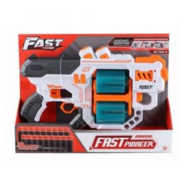 Игрушечный бластер ручной FAST PIONEER BH704, 18 снарядов, 2 вращающихся цилиндра