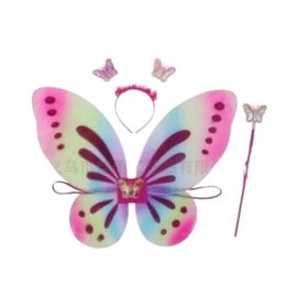 Set Aripi de Fluture FUNNY FASHION 002, cu cerc si bagheta multicolor cu sclipici, ZJA359644